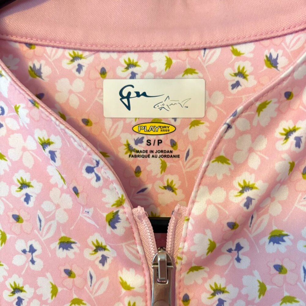 Greg Norman Sz S Sleeveless Pink Floral Half-Zip Golf Tank Top - Picture 4 of 6
